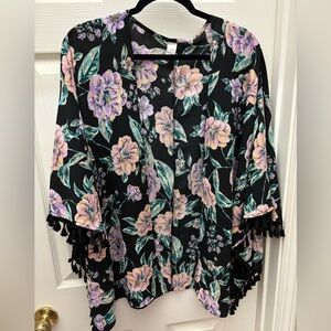 Floral Kimono with Tassels